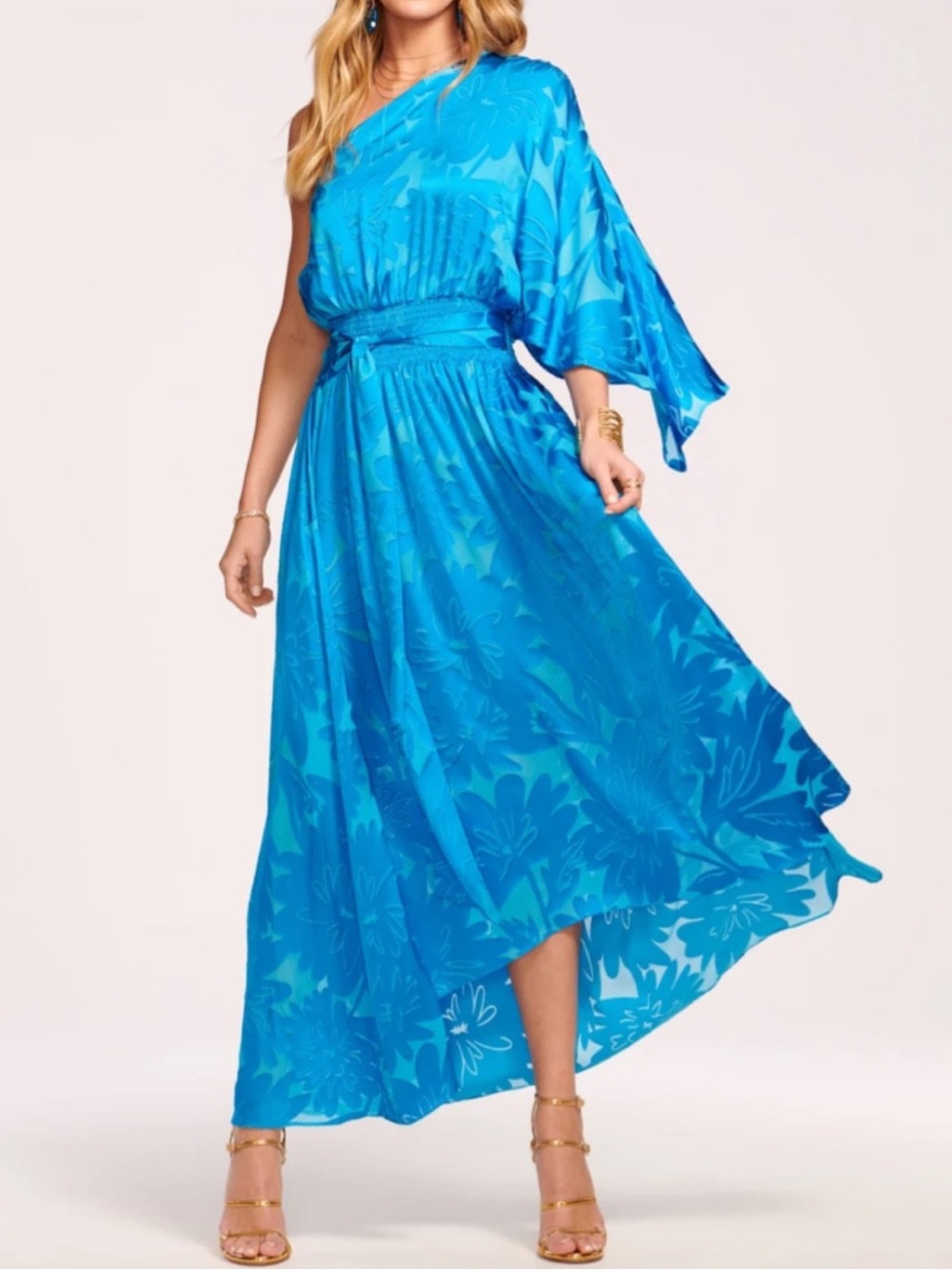 Ramy Brook Daxton Satin One Shoulder Dress NEW